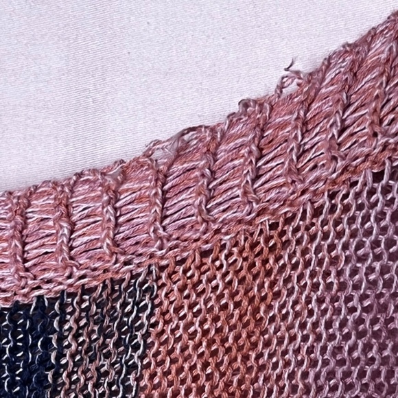 Anthropologie Moth | Multicolored Zola Striped Lightweight Knit Poncho, M/L - Picture 8 of 8